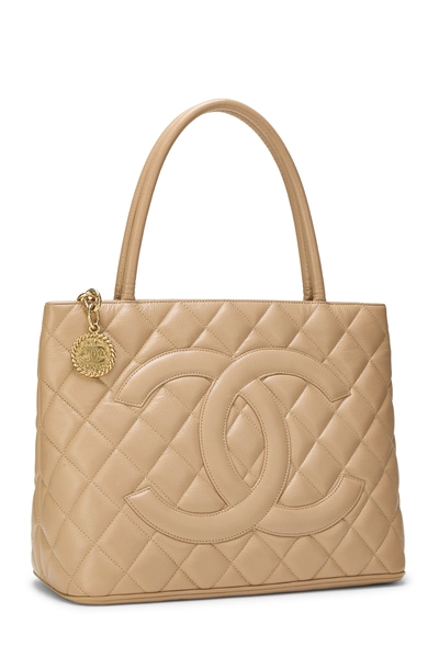 Chanel Beige Quilted Caviar Medallion Tote — photo 2