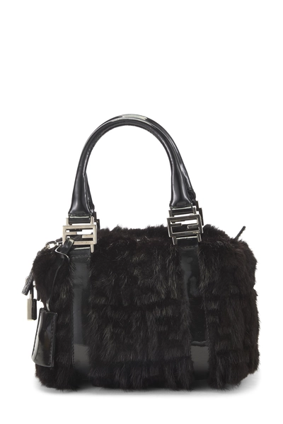 Fendi Black Fur Boston Mini