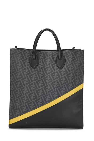 Fendi Black Zucca Coated Canvas Vertical Tote Large