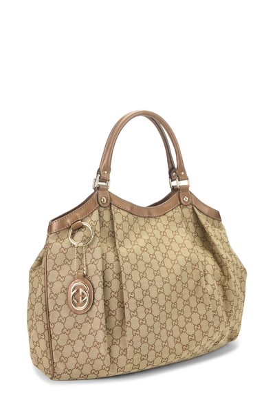 Gucci Brown Original GG Canvas Lurex Sukey Tote — photo 2