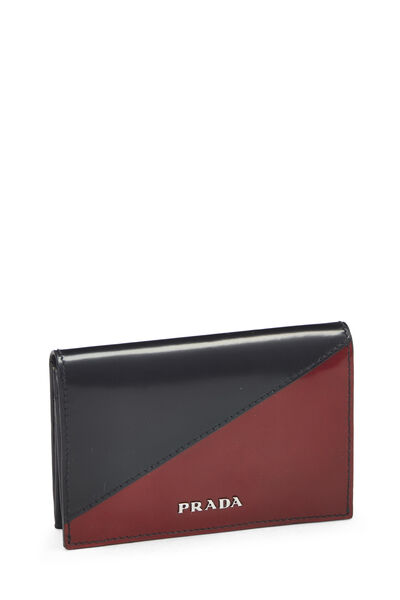 Black & Red Calfskin Compact Wallet, , large