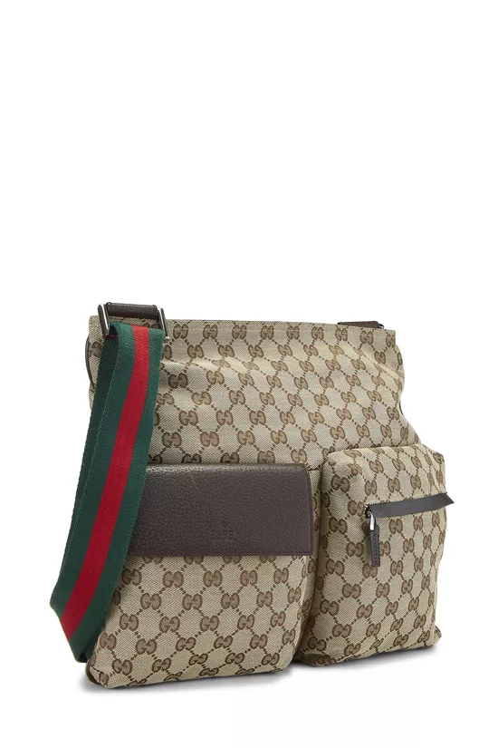 Original GG Canvas Web Double Pocket Messenger, , large image number 1