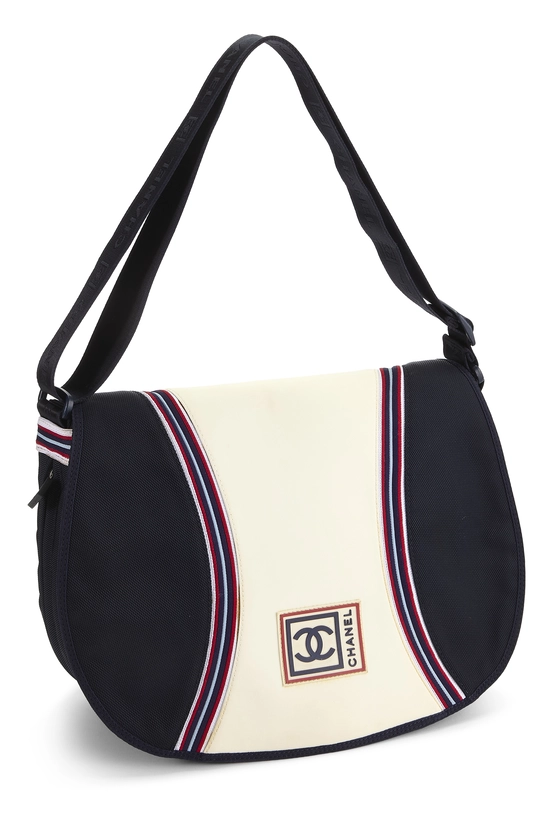 Navy Nylon Sportline Messenger Bag, , large image number 1