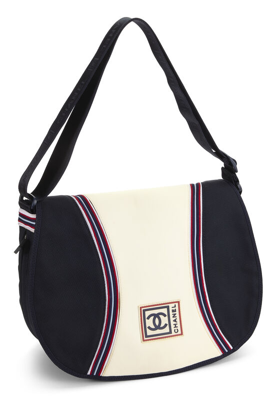 Navy Nylon Sportline Messenger Bag, , large image number 1