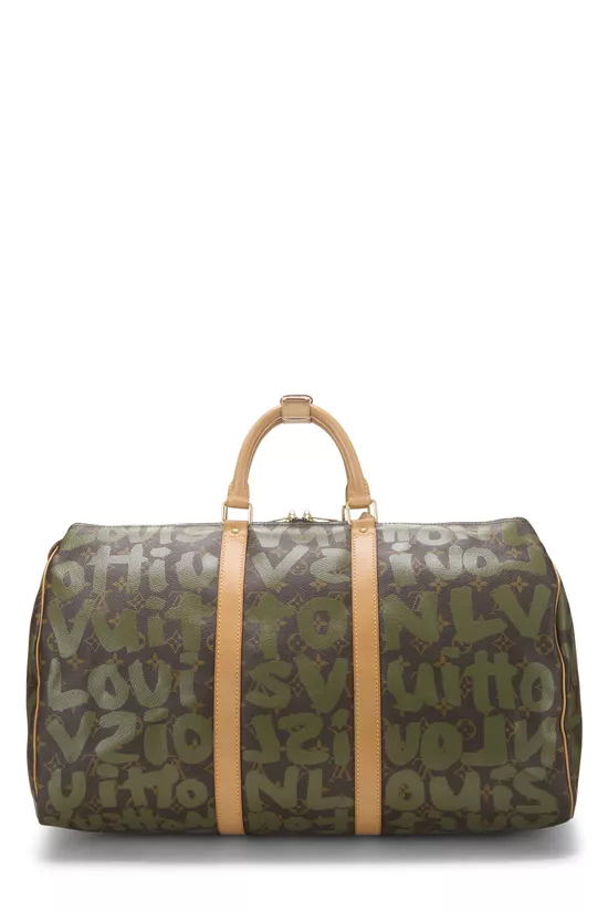 Stephen Sprouse x Louis Vuitton Green Monogram Graffiti Keepall 50, , large image number 3