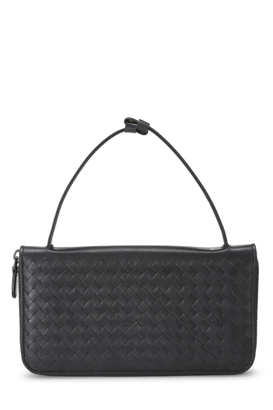 Grey Intrecciato Zip Around Travel Organizer, , large image number 0