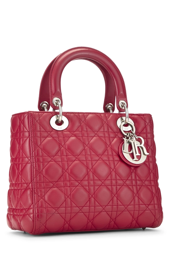 Red Cannage Quilted Lambskin Lady Dior Medium, , large image number 1