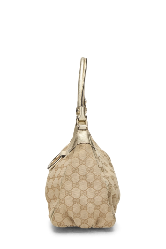 Gold Original GG Canvas D-Ring Abbey Shoulder Bag Small, , large image number 2