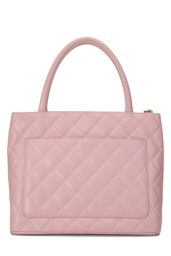 Pink Quilted Caviar Medallion Tote, , large image number 3
