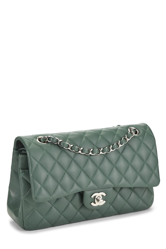 Green Quilted Lambskin Classic Double Flap Medium, , large image number 1