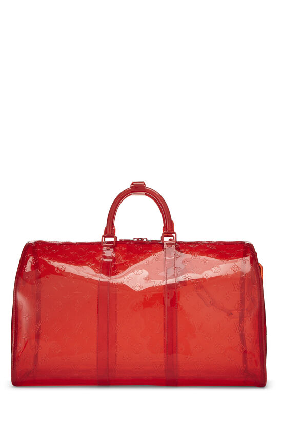 Louis Vuitton x Virgil Abloh Red Monogram PVC Keepall Bandouliére