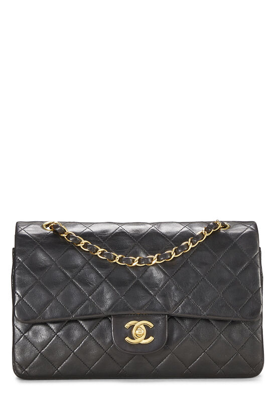 Black Quilted Lambskin Double Flap Bag Medium, , large image number 0