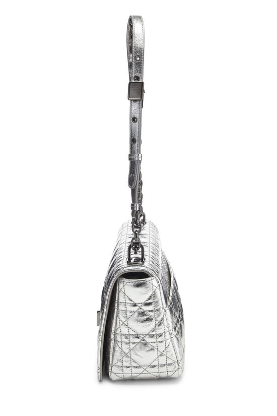 Medium Dior Or Dior Caro Bag Silver-Tone Iridescent and Metallic