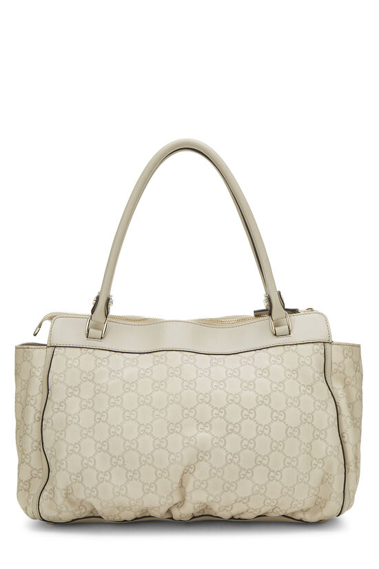 White Guccissima D-Ring Abbey Zip Tote , , large image number 3
