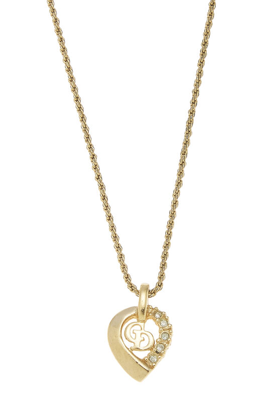 Gold & Crystal CD Logo Necklace, , large image number 1