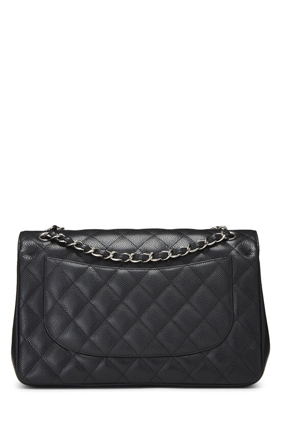 Black Quilted Caviar New Classic Double Flap Jumbo, , large image number 3