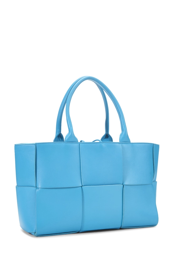 Blue Calfskin Maxi Intrecciato Arco Tote Small, , large image number 1
