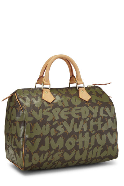 Stephen Sprouse x Louis Vuitton Green Graffiti Speedy 30, , large