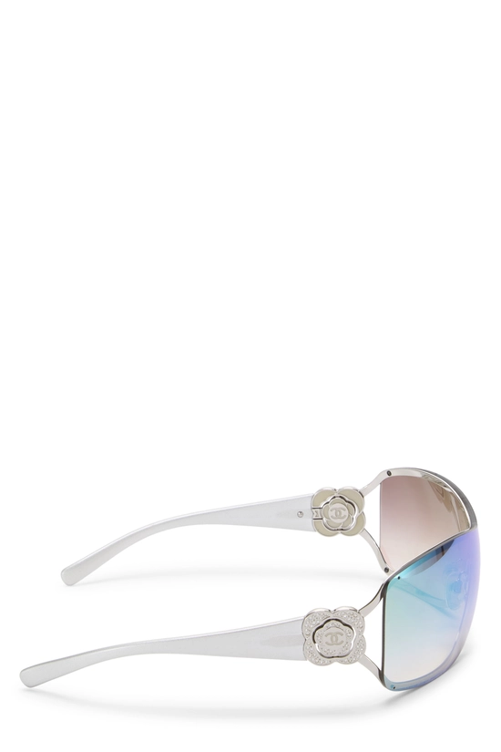 Silver Acetate Camellia Shield Sunglasses 4164-B, , large image number 3