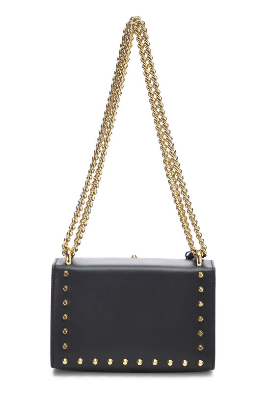 Gucci Black Leather Small Pearl Studded Padlock Shoulder Bag Gucci