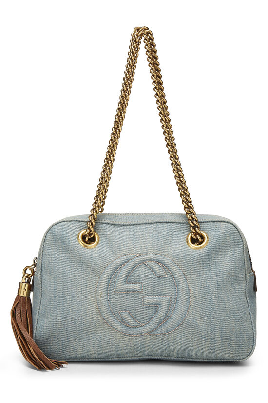 Blue Denim Soho Chain Shoulder Bag, , large image number 0