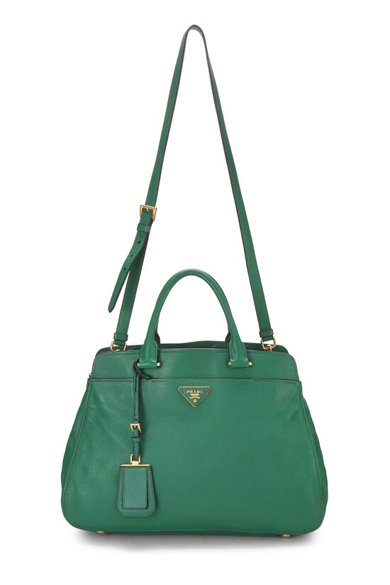 Green Vitello Daino Convertible Handbag