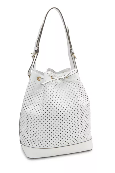 Louis Vuitton White Perforated Leather Noé — photo 2