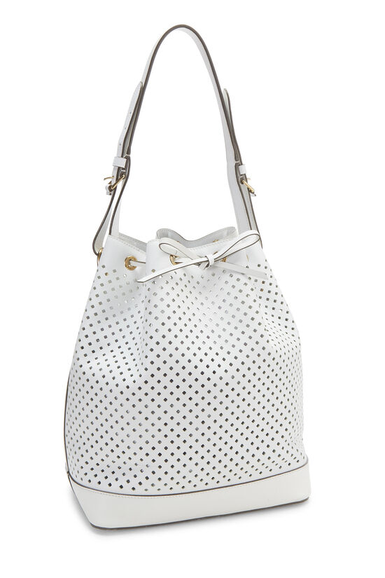 White Perforated Leather Noé, , large image number 1