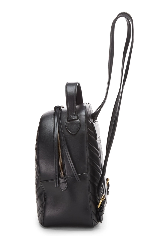 Black Leather GG Marmont Backpack, , large image number 2