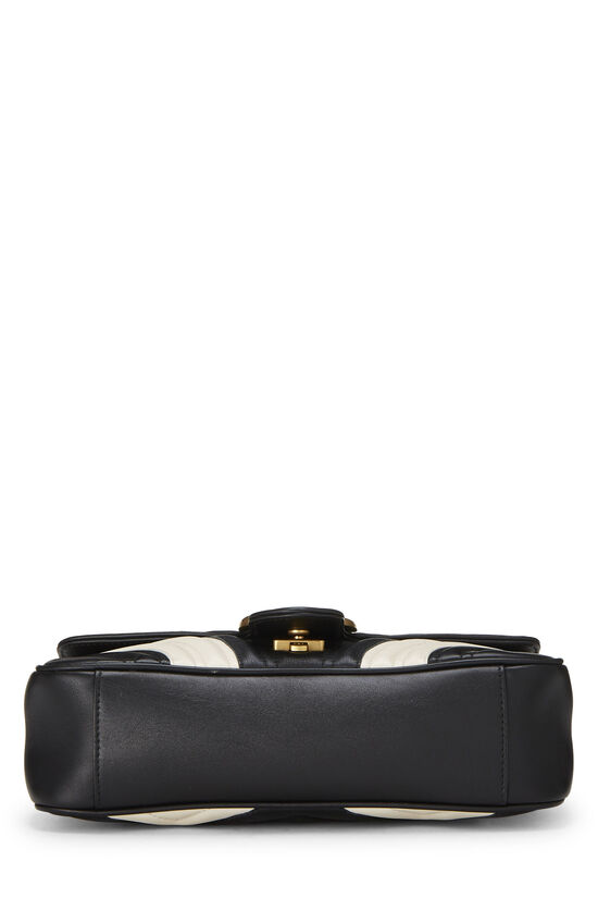 Black & White Leather GG Marmont Shoulder Bag Small, , large image number 4
