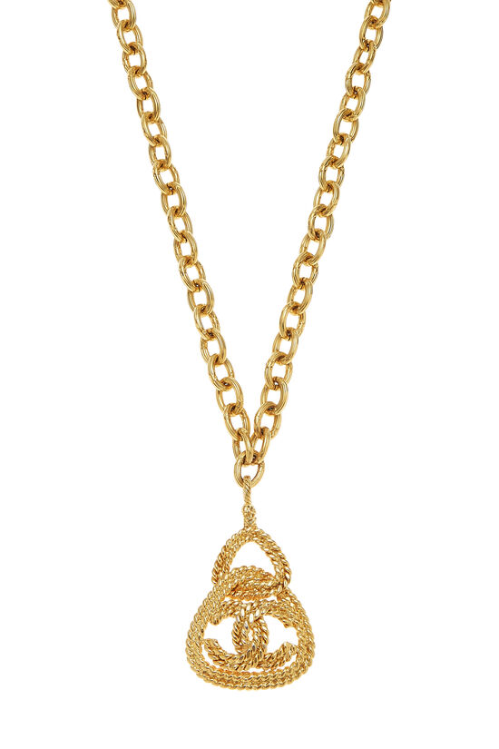 Gold Rope 'CC' Triangle Necklace, , large image number 1