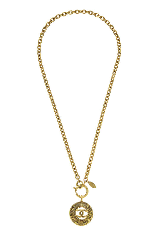 Gold 'CC' Sunburst Necklace Small, , large image number 0