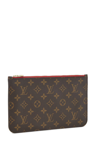Red Monogram Canvas Neverfull Pouch MM, , large