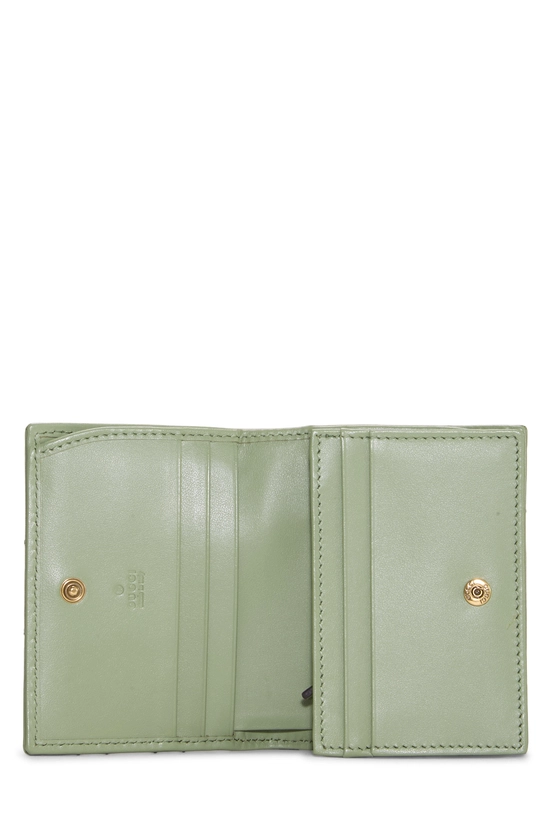 Green Leather GG Marmont Compact Wallet, , large image number 3