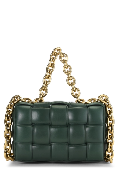 Bottega Veneta Green Maxi Intrecciato Padded Chain Cassette