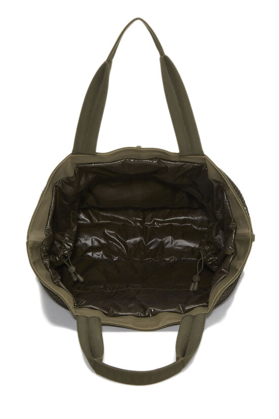 Green Nylon Sporty 'CC' Shopping Bag Large, , large image number 6