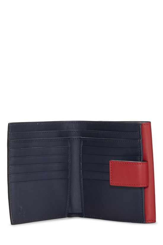 Red & Navy GG Supreme Canvas French Flap Wallet, , large image number 3