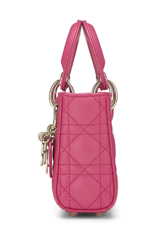 Pink Lambskin Lady Dior Micro, , large image number 2