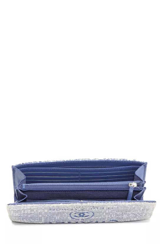 Blue Tweed Deauville Wallet, , large image number 3