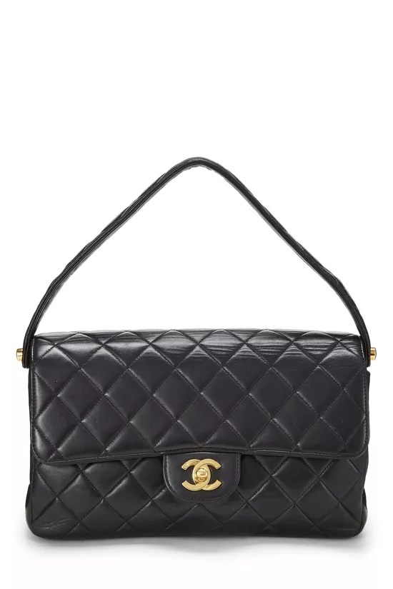 Black Quilted Lambskin Double Sided Classic Flap Medium, , large image number 3