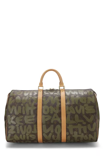 Louis Vuitton Stephen Sprouse x Louis Vuitton Green Monogram Graffiti Keepall Bag 50