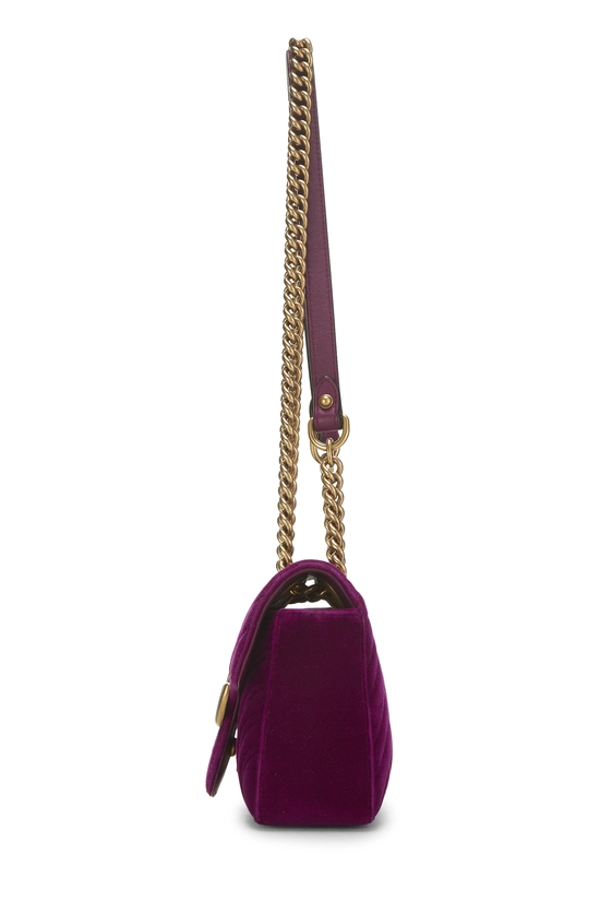 Purple Velvet GG Marmont Matelass&eacute; Shoulder Bag, , large image number 2