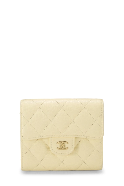 Yellow Caviar Classic Flap Compact Wallet