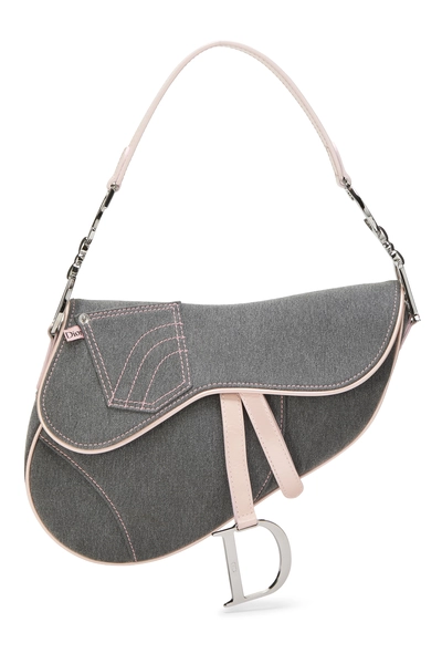 Grey Denim Saddle Bag