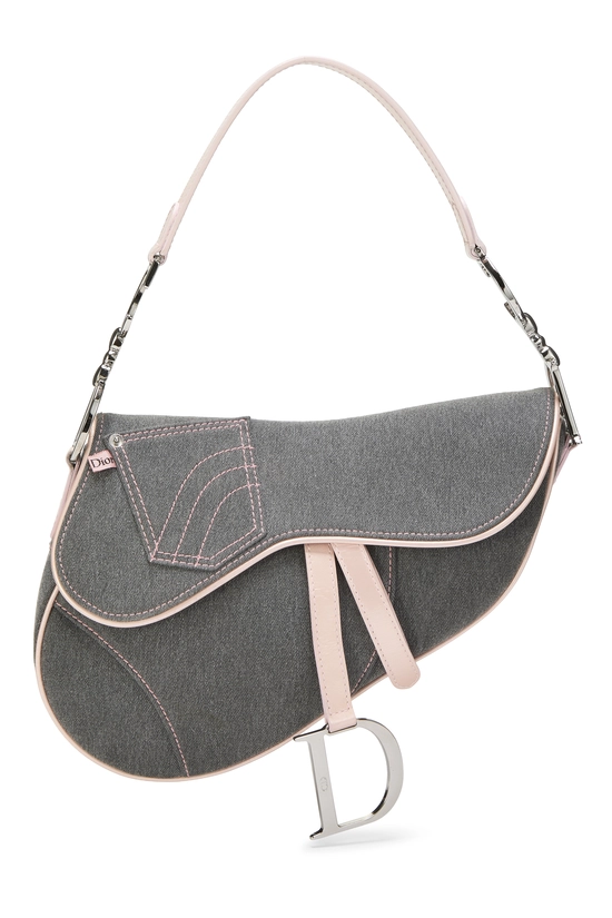 Grey Denim Saddle Bag, , large image number 0