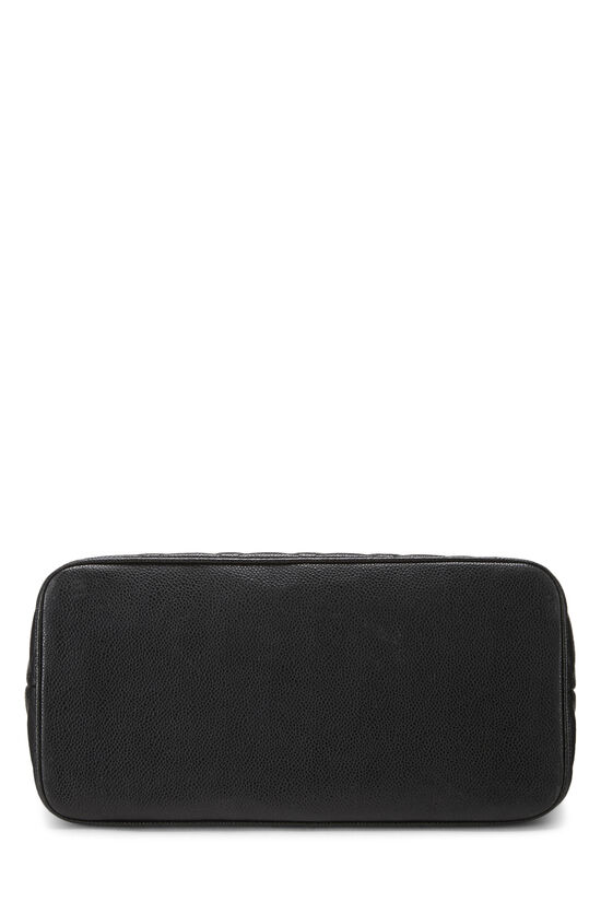 Black Quilted Caviar Medallion Tote, , large image number 4