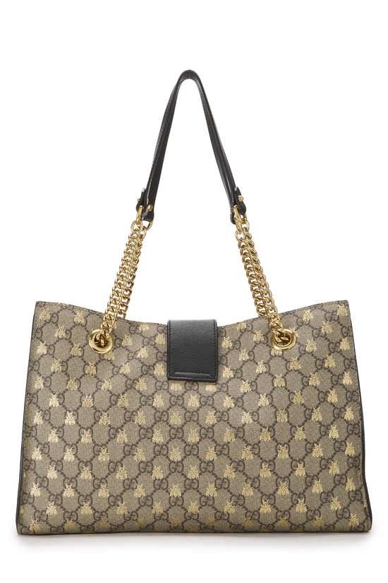 Black Original GG Supreme Bee Padlock Shoulder Medium, , large image number 3