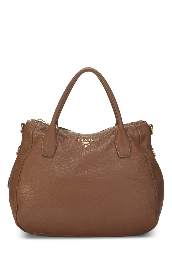 Brown Vitello Daino Sacca 2 Manici, , large image number 0