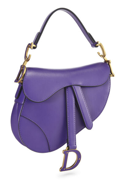 Purple Leather Saddle Bag Mini, , large