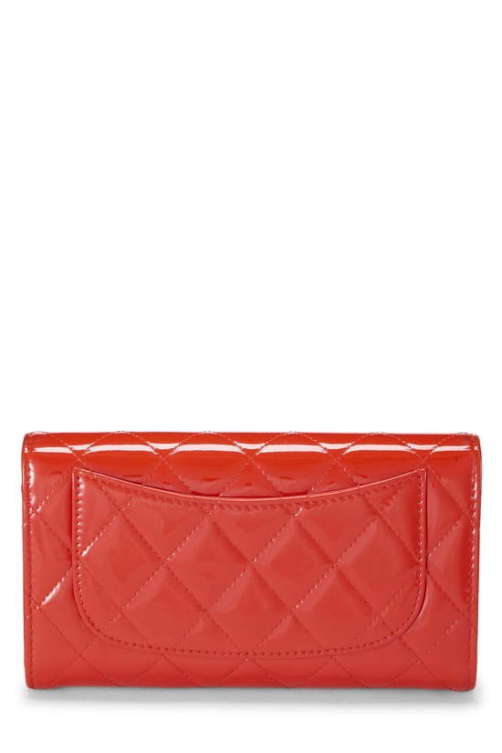 Pre-Owned Red Patent Leather Classic Flap Wallet Large Q6A37O27R5000